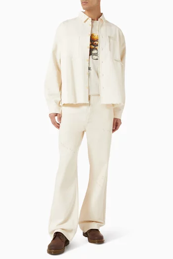 Sleazer Cropped Overshirt in Cotton-canvas