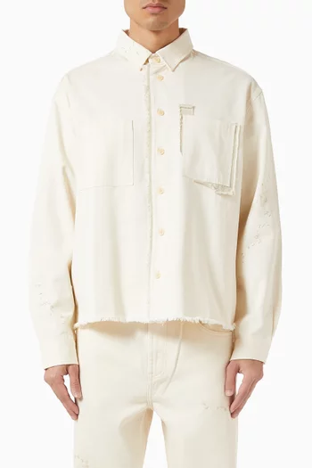Sleazer Cropped Overshirt in Cotton-canvas