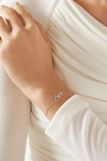 سوار حب مرصع بالماس ذهب أبيض عيار 18