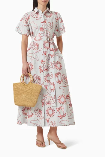 Token Belted Dress in Cotton Blend