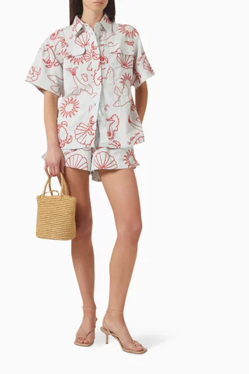 Le Palm Shirt in Cotton Blend