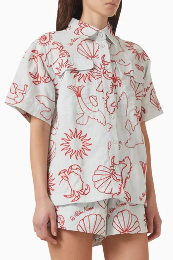 Le Palm Shirt in Cotton Blend