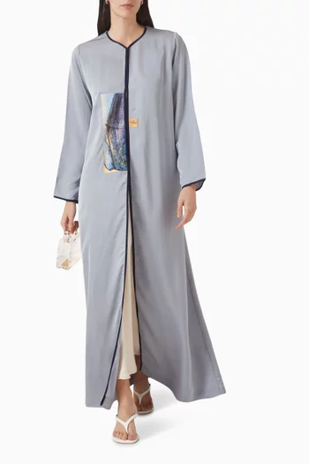 عباية مزينة بنقشة فيسكوز