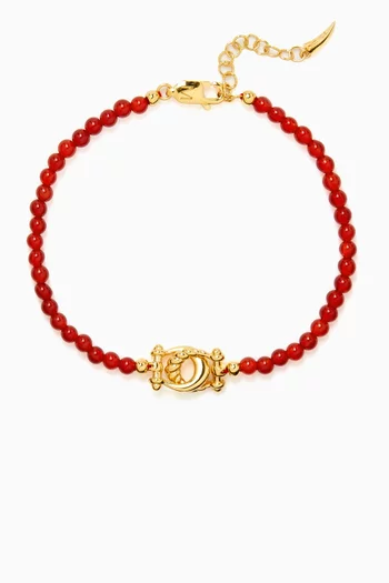 Lunar New Year Beaded Bracelet in 18kt Gold Vermeil