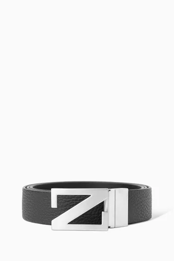Reversible Belt in Leather by Zegna