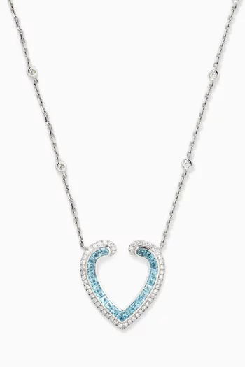 Aloria Aquamarine & Diamond Pendant Necklace in 18kt White Gold