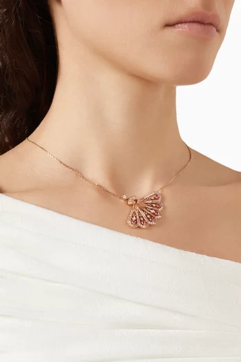Fanfare Symphony Openwork Diamond Pendant Necklace in 18kt Rose Gold