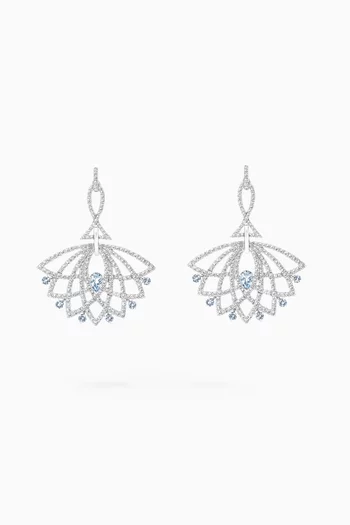 Lotus Bloom Diamond Drop Earrings in 18kt White Gold