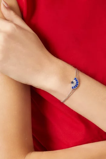 Fanfare Symphony Sapphire & Diamond Bracelet in 18kt White Gold