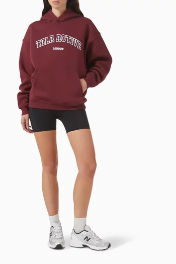 كنزة رياضية بغطاء رأس وقصة فضفاضة مزيج قطن عضوي