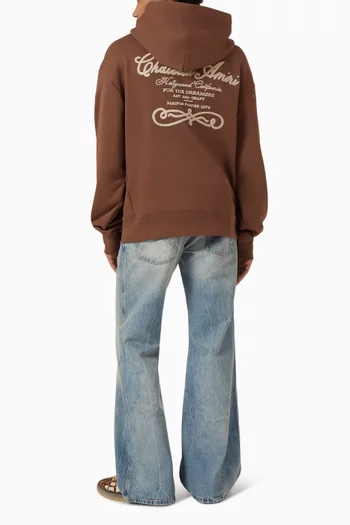 كنزة بغطاء رأس شاتو بشعار الماركة قطن