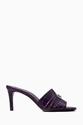 حذاء ليلي مفتوح جلد بنقشة جلد التمساح