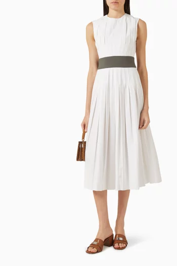 Pleated Dress in Cotton-poplin