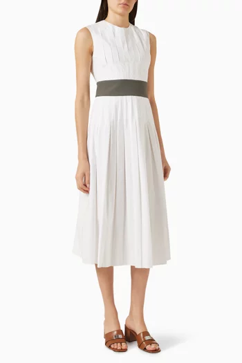 Pleated Dress in Cotton-poplin