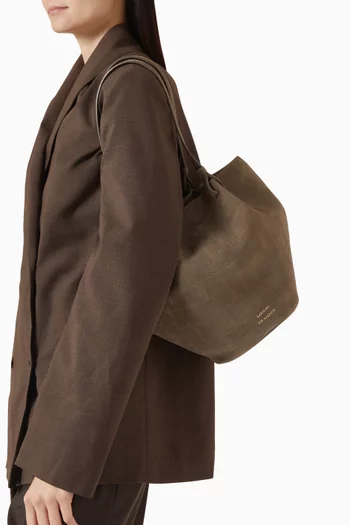 Small Doyle Tote Bag in Croc-embossed Leather