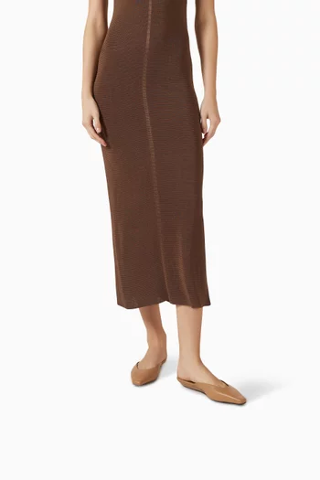 حذاء ديان مفتوح من الخلف بكعب ويدج ميني جلد ناعم