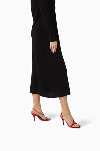 Lane Sandals in Croc-embossed Leather