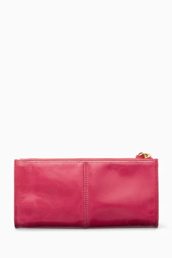 Logo Pouch in Calfskin Leather