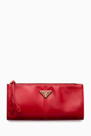 حقيبة بشعار الماركة جلد عجل