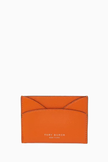Romy Flat Card Case in Saffiano Leather