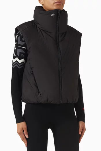 فيست مبطن بالزغب بنقشة خطوط شيفرون