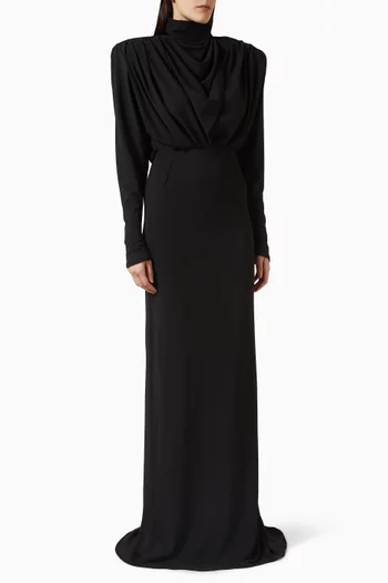 Column Power Dress in Wool Jersey