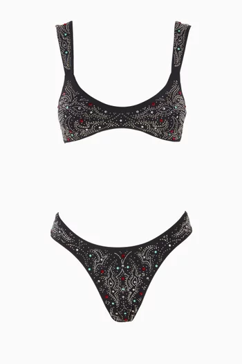 Texano Embellished Brazilian Bikini Set