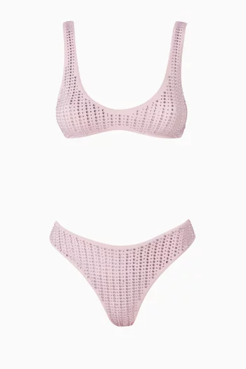 Malibu Embellished Brazilian Bikini Set