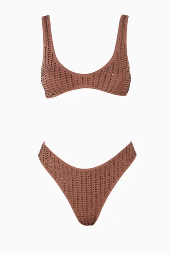 Malibu Embellished Brazilian Bikini Set