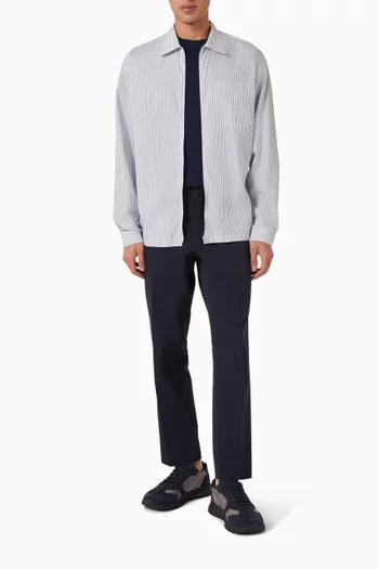 قميص بنقشة مخططة قطن