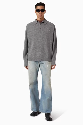 سترة بولو بنسيج صوف