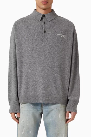 سترة بولو بنسيج صوف