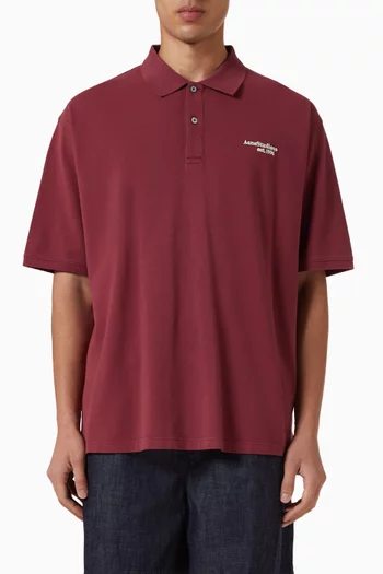 تي شيرت بولو بشعار الماركة قطن بلون باهت