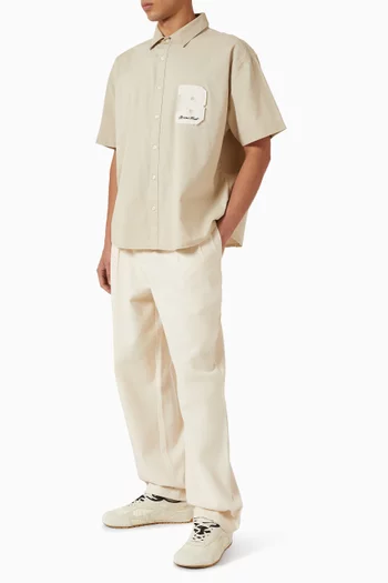 Varsity Shirt in Cotton Twill