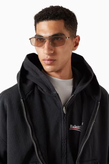 نظارة شمسية 3.0 بشارة الماركة وإطار على شكل حرف D معدن