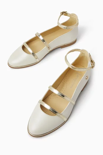 حذاء باليرينا بسير مزدوج