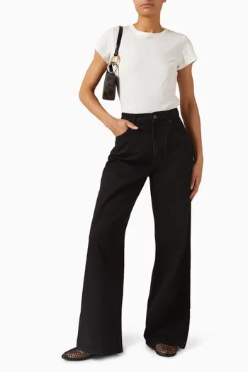 Cary High Rise Slouchy Wide Leg Jeans in Denim