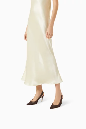 Trieste 75 Slingback Pumps in Crochet Mesh