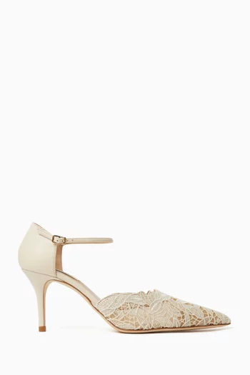 حذاء كلاسيك بوسيتانو دورساي بكعب 75 مم دانتيل كروشيه