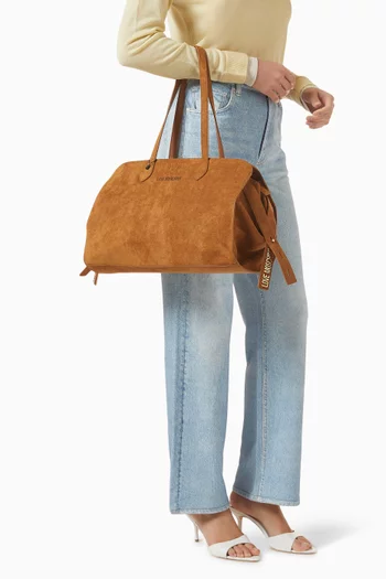 Logo Tote Bag in Faux Leather