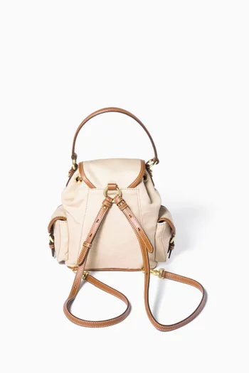 Logo Backpack in Canvas & Leather