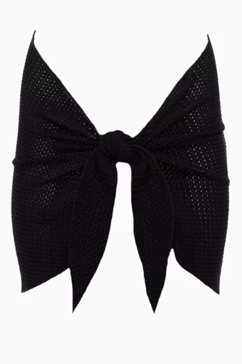 Curve Tie-up Crochet Sarong