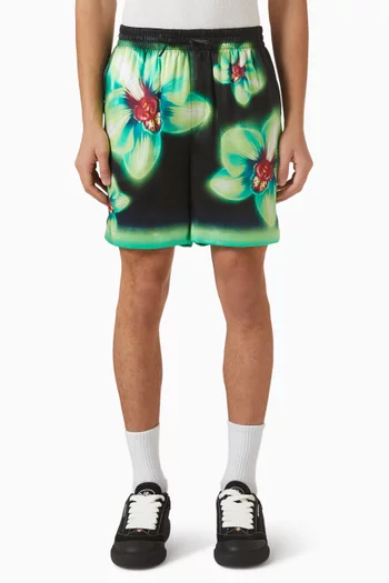 Glitch Orchid Shorts in Silk