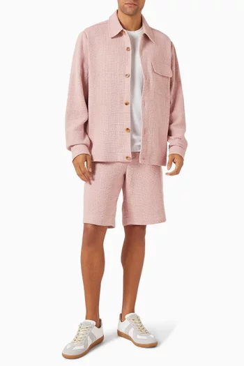 شورت رويز بقصة مريحة نسيج بوكليه