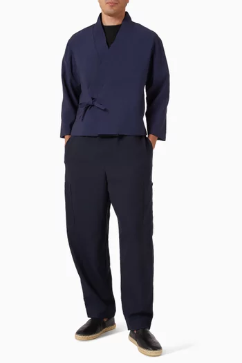 جاكيت بنمط كيمونو مزيج فيسكوز