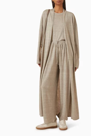 Wide-leg Pants in Wool-linen