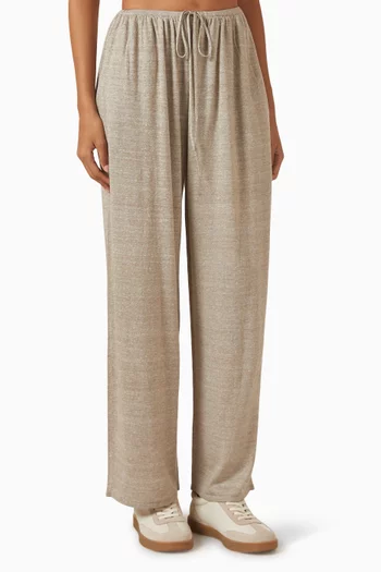 Wide-leg Pants in Wool-linen