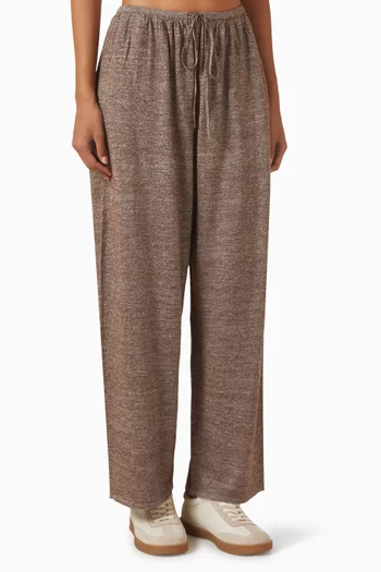 Wide-leg Pants in Wool-linen
