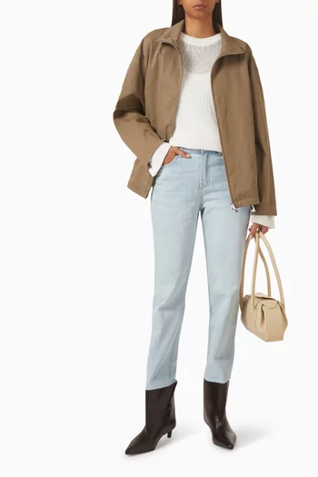 Drop-shoulder Sweater in Cotton-knit