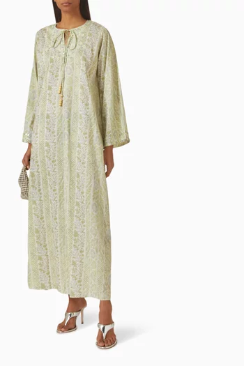 Zora Embroidered Kaftan in Khaddi Silk